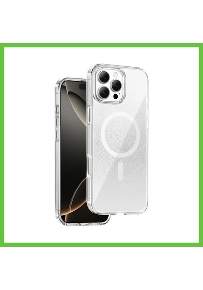 Bezos Onegif İphone 16 Pro Max Uyumlu Sora Simli Magsafe Kapak - Beyaz Dmc