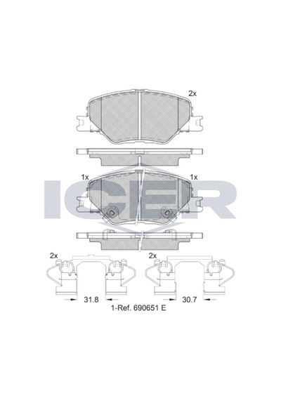 ÖN FREN BALATASI OPEL INSIGNIA B 2017-2022 16JANT (ICER SPAIN)