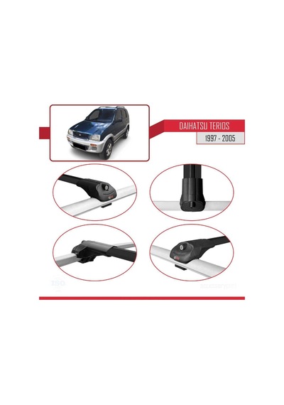 Daihatsu Terios 1997-2005 Arası İle Uyumlu Ace-1 Ara Atkı Tavan Barı Siyah