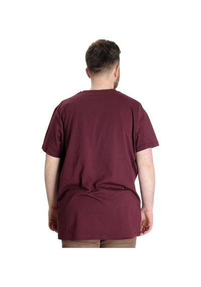 Mode Xl Büyük Beden Erkek Tshirt Bisiklet Yaka Basic 20031 Mürdüm 001