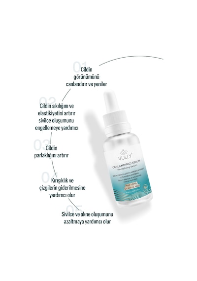 Vully Kırışık Karşıtı Sebum Dengeleyici ve Yoğun Nemlendirici Serum 30 ML