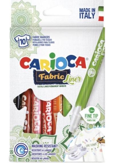 Carioca Fabric Liner Kumaş Boya Kalemi 10 Renk