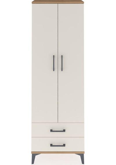Arges Dolap 2 Raflı 2 Çekmeceli Tek Askılı 60x30x182 Çam-aytaşı Çam