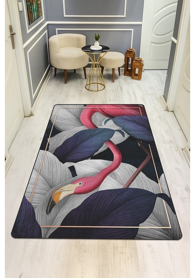 Modern Desenli Dijital Baskı Kaymaz Taban Halı H0235 Renkli