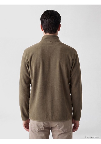 Lcwaıkıkı Classic Haki Dik Yaka Erkek Polar Fermuarlı Sweatshirt Diğer