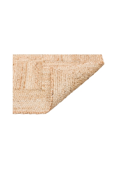 Natura Nt06 Sepet Örgü Desenli Jüt El Dokuma Bej Modern Halı