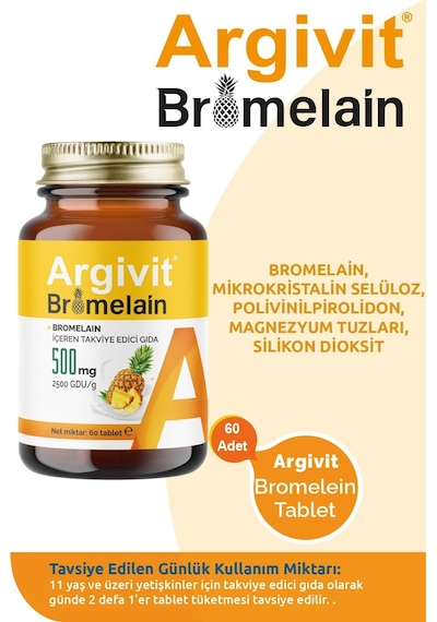 Argivit Bromelain 500 Mg 60 Tablet