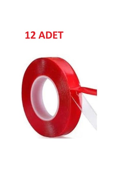 Hagiki (12 Adet) Silikonlu Çift Taraflı Montaj Bandı 18mm X1.75mt