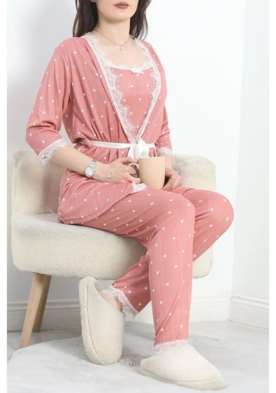 Seka Store Seka Pegasus Üçlü Pijama Takımı Pudra - 70044.1048. Çok Renkli