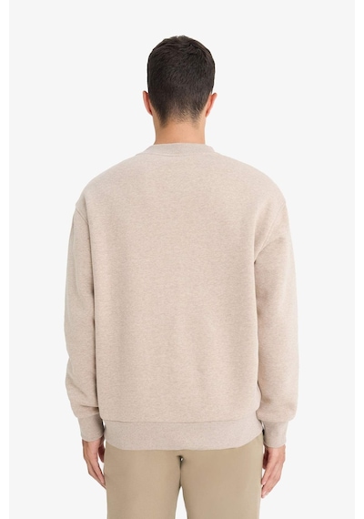Defacto Relax Fıt Bisiklet Yaka Kalın Kumaş Sweatshirt E9409AX25AU Bej