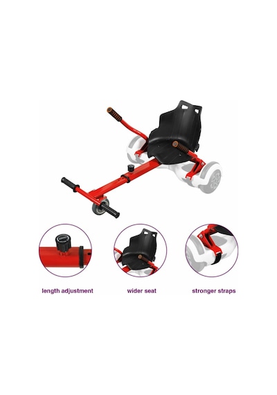 Go Kart Ayarlanabilir Hoverboard Koltuk Aksesuar Kırmızı, Hvckrmgoo Standart