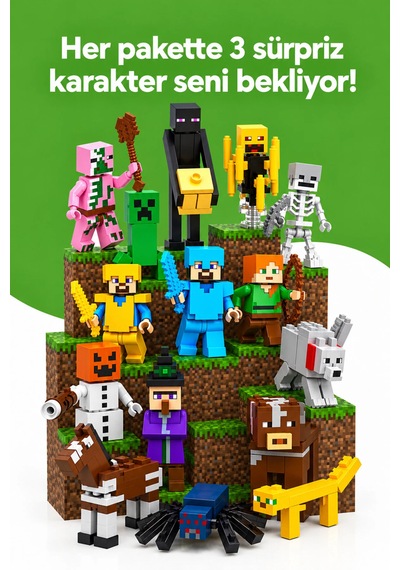 Süper Mario Temalı Minecraft Manyetik Blok Seti - 150 Parça