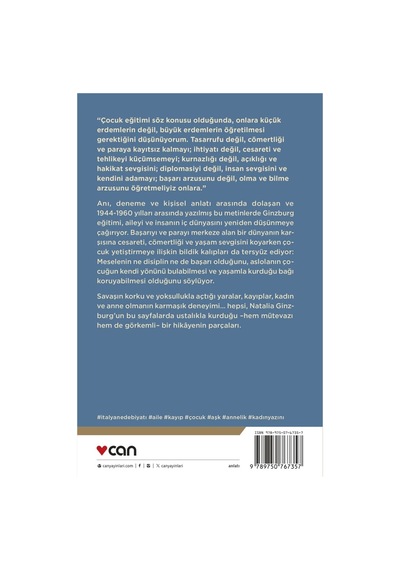 Küçük Erdemler / Can Yayınları / Natalia Ginzburg