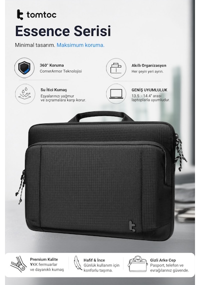 Essence A34 14 Inç Siyah Macboook Pro Kılıfı - A34d3d1