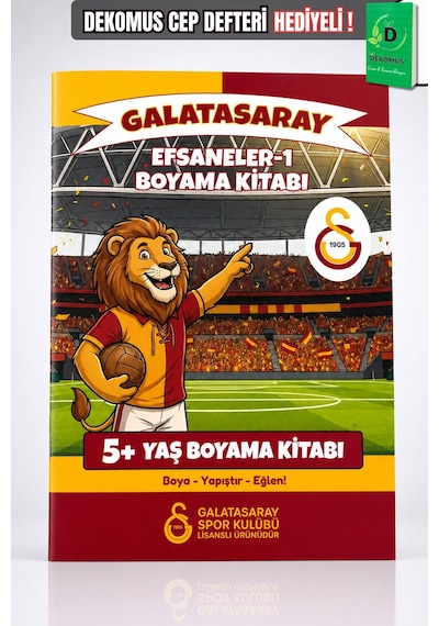 X Dekomus Lisanslı Galatasaray Efsaneler +5 Yaş Boyama Kitabı Altın