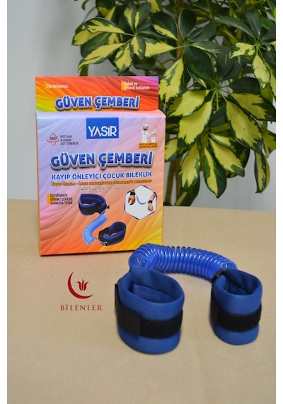 Hac Umre Kayıp Önleyici Güven Çemberi - Çocuk Güvenlik Bilekliği - Mavi