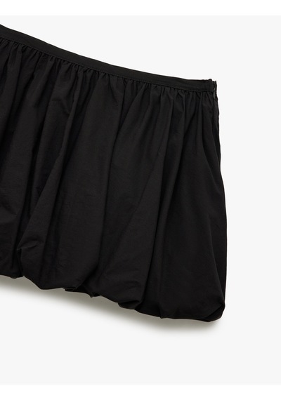 Koton Pamuklu Beli Lastikli Oversize Balon Mini Etek Siyah 5sal70034ıw Siyah