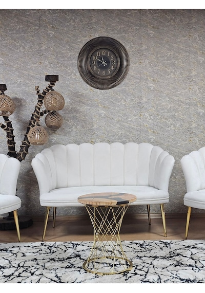 Papatya Çay Seti Koltuk Takımı Gold Sivriltme Ayak, Balkon, Salon 001