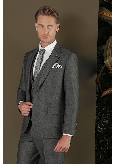 Efor Tk 876 Slim Fit Füme Klasik Takım Elbise Füme