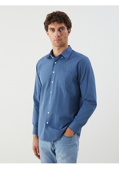 Lcwaıkıkı Classic Lacivert Regular Fit Uzun Kollu Poplin Erkek Gömlek