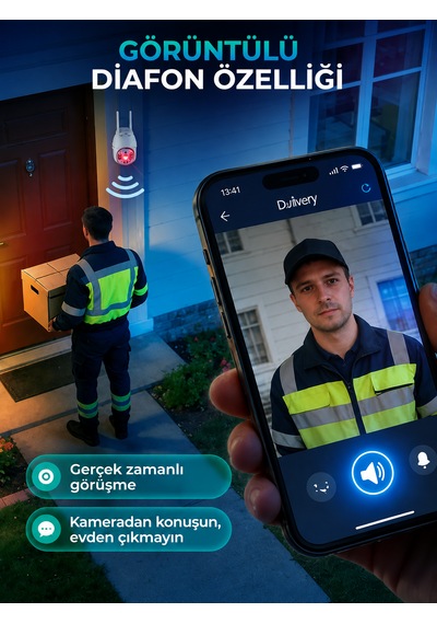 Dobest 2k Wifi Ptz Güvenlik Kamerası Kablosuz Dış Mekan 355 Dönüş 30 Metre Gece Görüşü Uzaktan Telefon Kontrollü Kamera