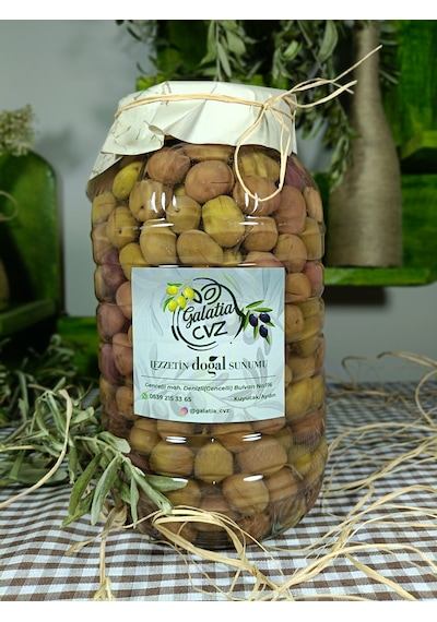 Aydın Yöresi Manzalina Cinsi Sofralık Tatlandırılmış Çizik Zeytin 2 Kg