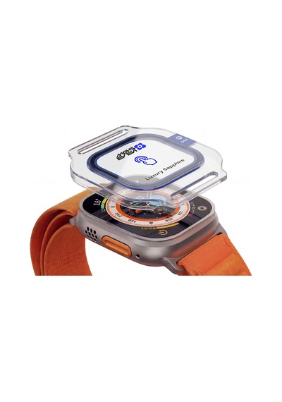 Watch Ultra 49mm Uyumlu Mohseven İwatch Serisi Safir Akıllı Saat Temperli Cam Ekran Koruyucu Siyah