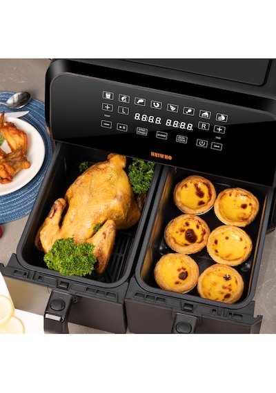 Uniwho D8 Dokunmatik Ekran 8 LT (4+4) Çift Hazneli Airfryer