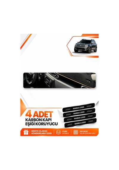 Dacia Duster 3 Nesil 2024-2026 Uyumlu Ön Örtüsü Torpido Koruma Kılıfı Halısı - Siyah Bej