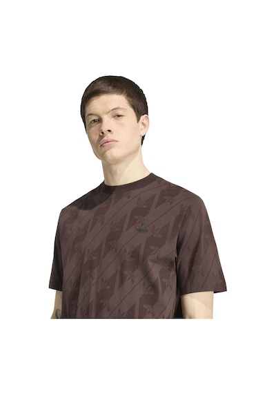 Auco Adidas Erkek Günlük T-shirt Monogram Aop Te Ia4531 Kahverengi