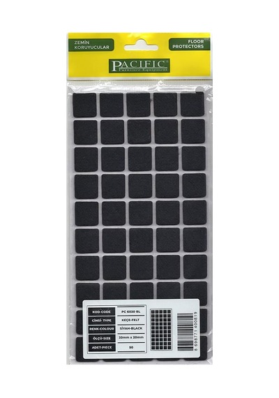 Buradabulabilirsin Pacific 6020 Bl Yapışkanlı Keçe 20 Mm X 20 Mm Siyah Nl