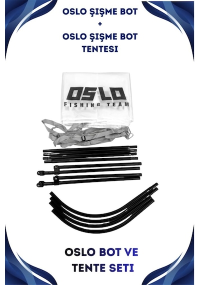 Oslo Fishing Team Mavi Beyaz Şişme Bot Ve Tente Seti