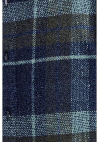 Tudors Erkek Slim Fit Dar Kesim Kareli Kışlık Oduncu Gömlek-42355 Mint