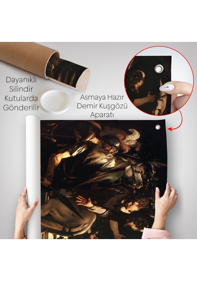 Caravaggio - Aziz Paul'un Dönüşümü Duvar Örtüsü - The Conversion Of Saint Paul-7423
