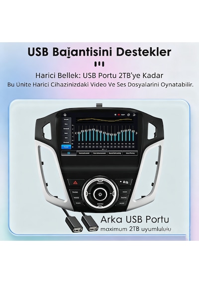 Ford Focus 3/4 2012-2018 9'' Android Multimedya 6gb Ram 128gb Hafıza Kablosuz Carplay Android Auto Gps 9"