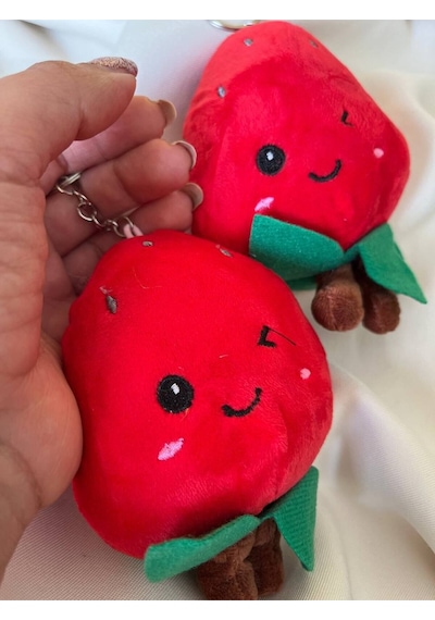 Çilek Anahtarlık Çilek Çanta Süsü Charm 1 Adet