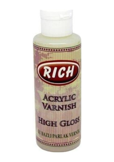 Rich Su Bazlı High Gloss Parlak Vernik 130 Cc Şeffaf Vernik