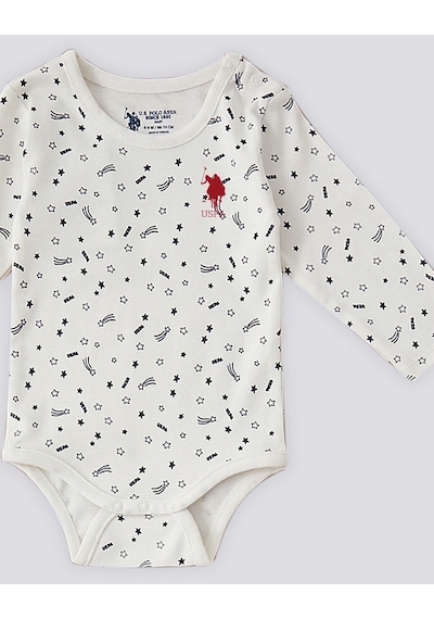 U.S. Polo Assn. U.s. Polo Assn Krem Uzun Kol Bebek Body Zıbın Krem