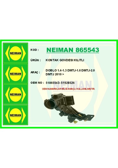 Bescher Kontak Govdesı Kılıtlı Doblo 1.4-1.3 Dmtj-1.6 Dmtj-2.0 Dmtj 2010 Neıman 865543 51865543 51928526