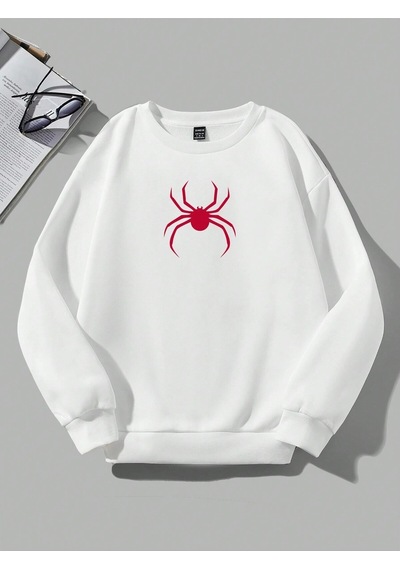 Startmore Coolane Bol Örümcek Desenli Sweatshirt Beyaz Beyaz