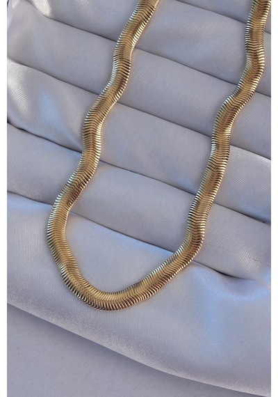 Ezoconcept 316l Çelik Gold Renk Yılan Zincir Kolye 001