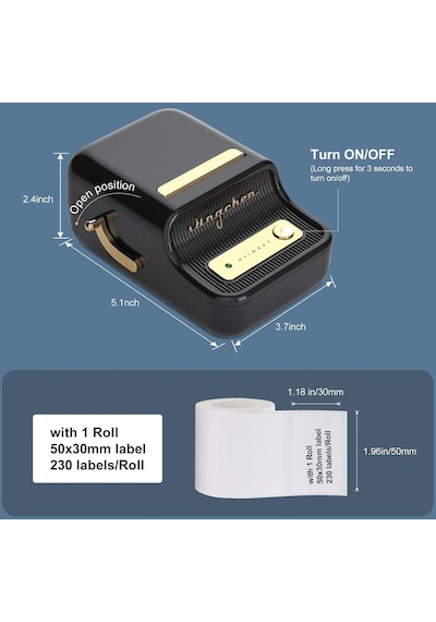 Niimbot B21S Bluetooth Taşınabilir Termal Etiket Yazıcı Siyah