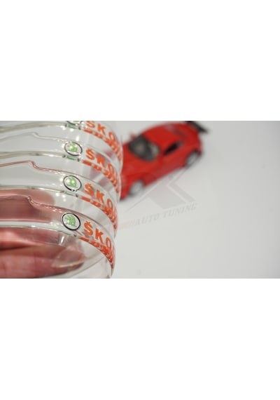 Skoda Logo Kapı Kenarı Koruma Şeffaf Kauçuk 3M Band New Style