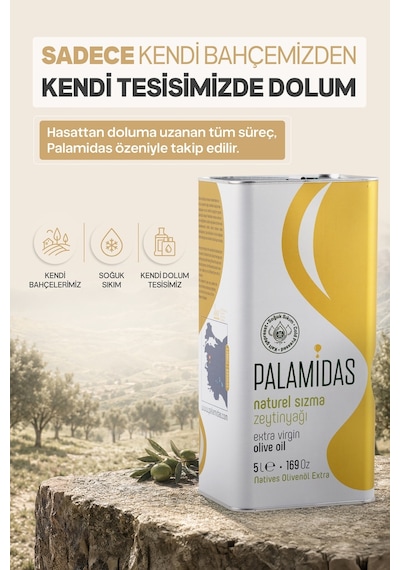 Palamidas Yeni Hasat Soğuk Sıkım Zeytinyağı Teneke 5 L