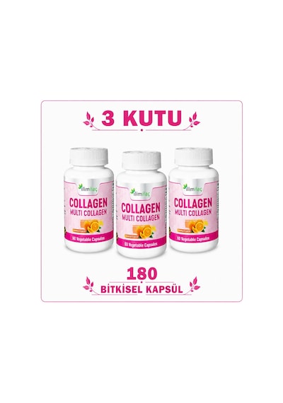 İlim Collagen Multi Collagen Takviye Edici Gıda 3 x 60 Bitkisel Kapsül