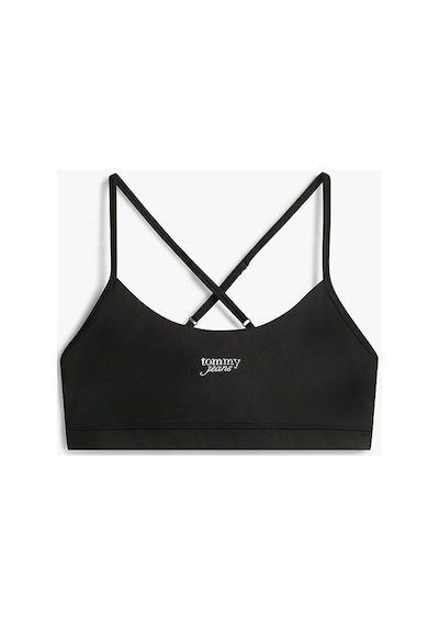 Tommy Hilfiger Kadın Tjw Crop Silver Script Bra-16313 Siyah