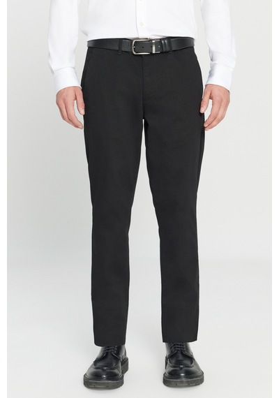 Ac&Co / Altınyıldız Classics Slim Fit Dar Kesim Pamuklu Esnek Chino Erkek Pantolon - Siyah