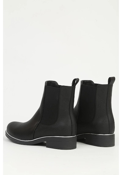 Pierre Cardin 55086 Gümüş Detaylı Lastikli Chelsea Kadın Bot 867800000761 01 Siyah Siyah