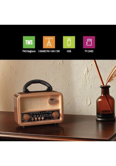 Polosmart Fs103 Nostaljik Radyo Kahverengi