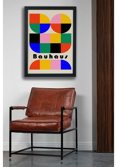 Bauhaus Seri-e Color V1 Siyah Çerçeveli Poster Tablo